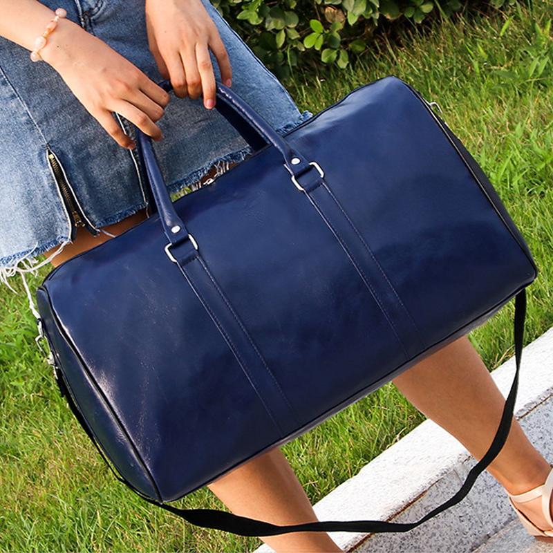 PU Дорожная сумка Большая емкость Цилиндрическая Спортивная сумка для фитнеса Деловая Повседневная Короткая деловая поездка Багажная сумка