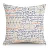 Mathematics, Physics and Chemistry Equations Pillow Cover Personalized Geometric Formula Graffiti Students' Bedside Linen Sleeping Pillow Cover