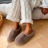 Модные хлопковые тапочки для женщин, осенне-зимние домашние меховые тапочки с толстой подошвой и противоскользящим стилем для домашней обуви для женщин