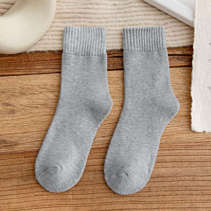 Unisex Plush Mid-Tube Socks - Thick, Warm Terry Socks for Autumn and Winter