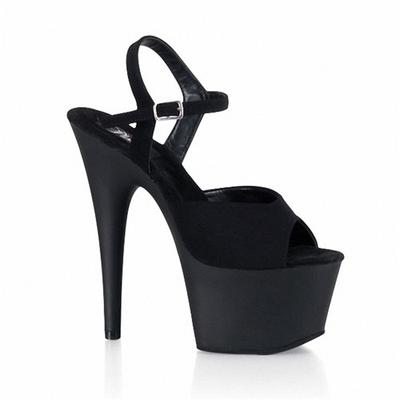 Летние босоножки с пряжкой и тонким каблуком 17 см с заклепками из матового бархата, женские туфли на платформе и высоком каблуке YKC