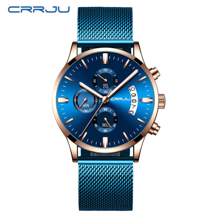 CRRJU New Six-pin Men's Casual Personality Watch Fashion Popular Men's Watch Student Watch