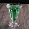 205ml Cocktail Glass Dessert Cup Simple Goblet Ice Cream Bowl Cold Dish Mug Wine Glass Flower Edge Juice Glasses Beverage Cups