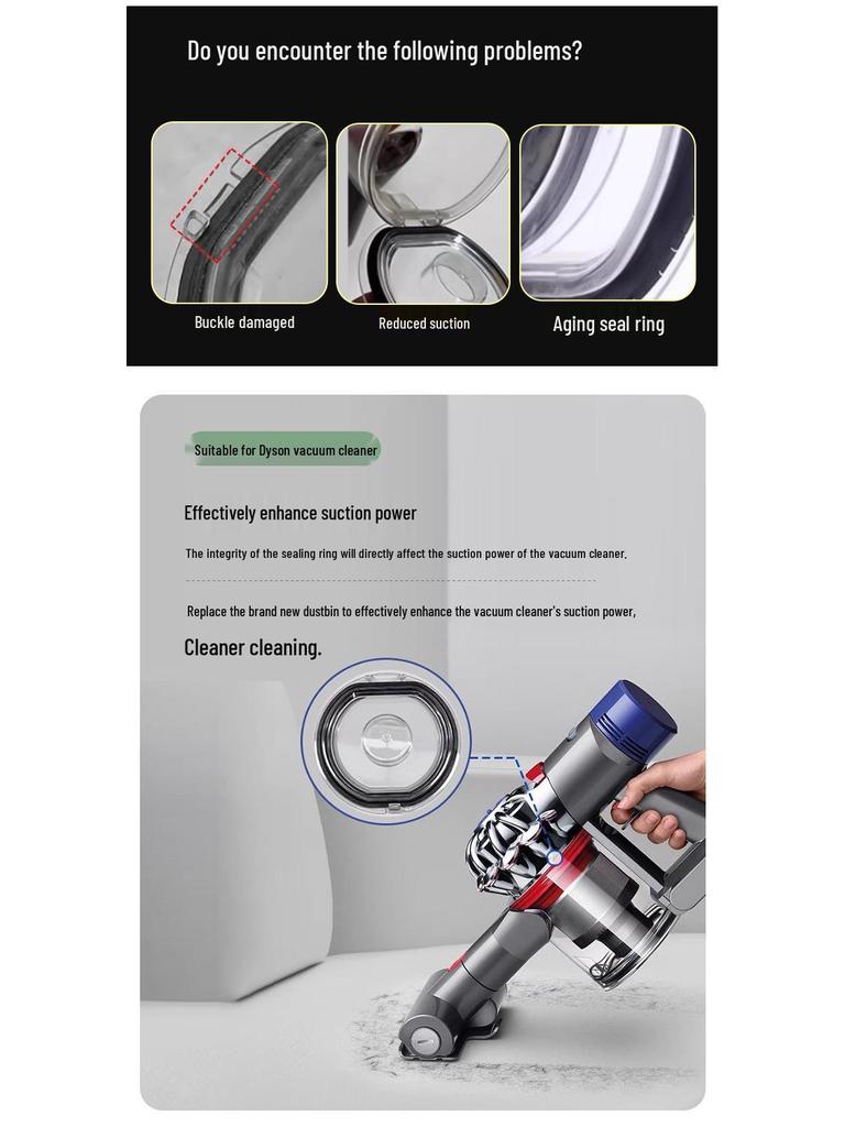 Уплотнительное кольцо и прозрачный пылесборник для пылесоса Dyson V10/V11/V12