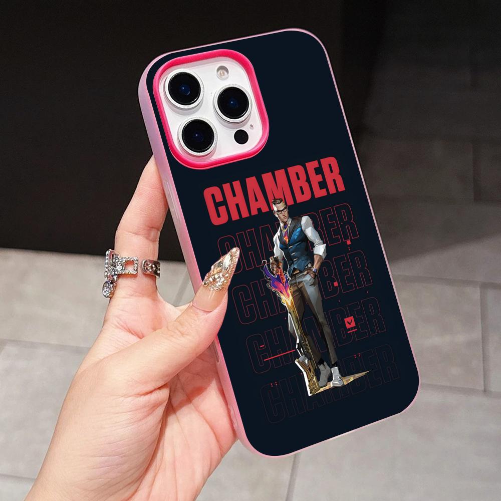 Valo Chamber Phone Case for iPhone 17 16 15 14 13 12 11 Air Pro Max Plus Jelly Double layer Rose Red Cover