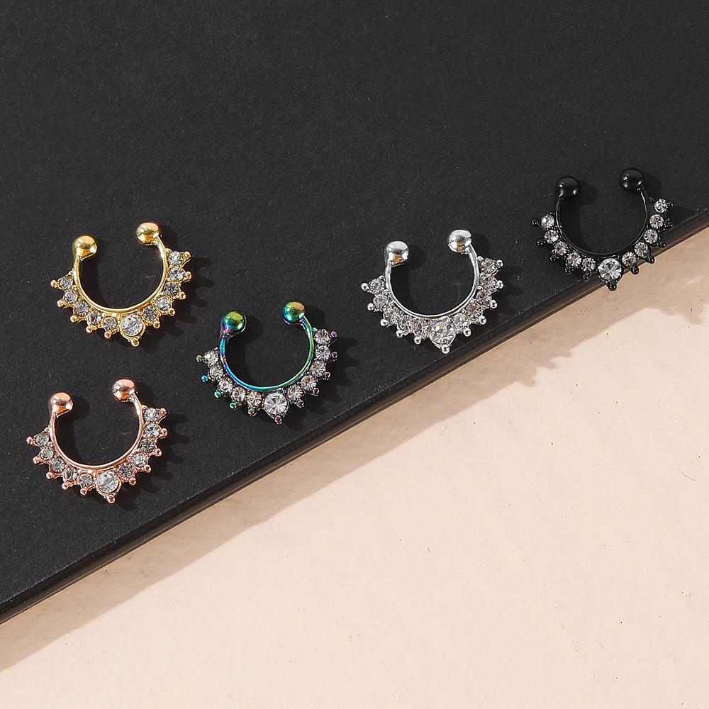 Кольцо безопасное роскошное гвоздь для носа Тонкий гвоздь для носа Кольцо в носу без циркония Носовой гвоздь из нержавеющей стали Серьги-хрящи Спиральные украшения с пирсингом