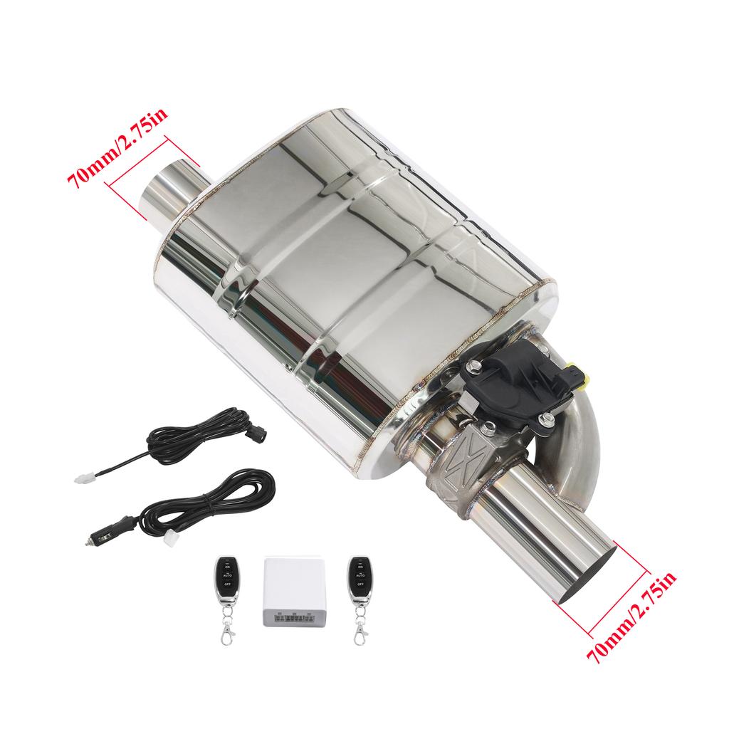 Valved Muffler Kit Universal Muffler Remote Control For Electronic Exhaust Cutout Valve 51 60 63 70 76mm Offset In Offset Out