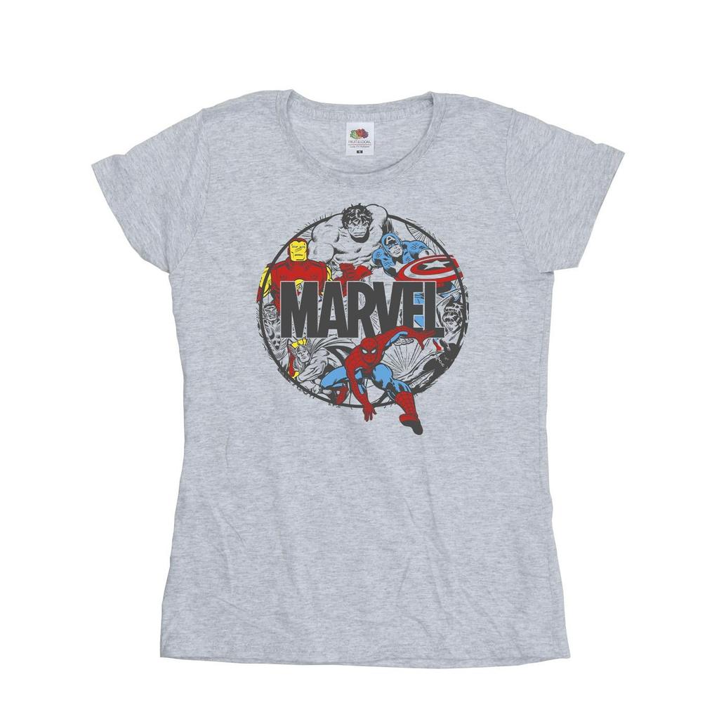 Marvel Womens/Ladies Comics Character Circle Cotton T-Shirt