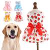 Pet Dress Two-legged Sweat-absorbent Breathable Colorfast Button Closure Dress Up Floral Printing Princess Style