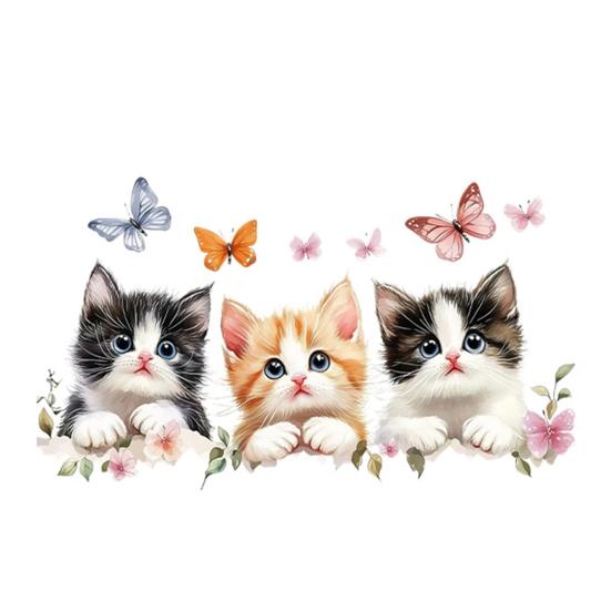 Cartoon Wall Stickers Cute Animals Wall Decal Elephant Bear Cat PVC Mural Art for Baby Nursery Kids Bedroom Playroom Classroom Wall