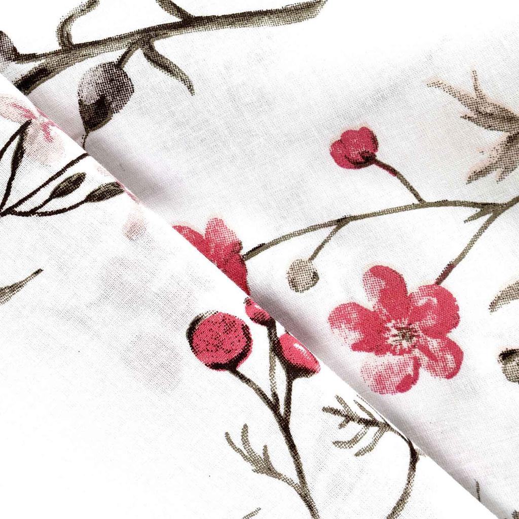 Cotton bedding 160x200 natural 100% cotton rowan twigs flowers