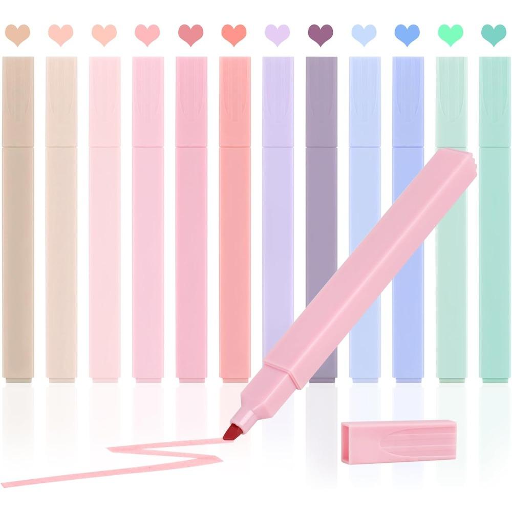 12pcs Bible Highlighters, Bible Highlighters No Bleed, Pastel Highlighter Set, Cute Highlighters, No Bleed Bible Highlighters Pastel (12 Color)