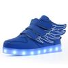2025 Light Shoes Classmates Autumn and Winter Children's Led Charging Luminous Shoes Children's Shoes USB Colorful Wing Light Shoes