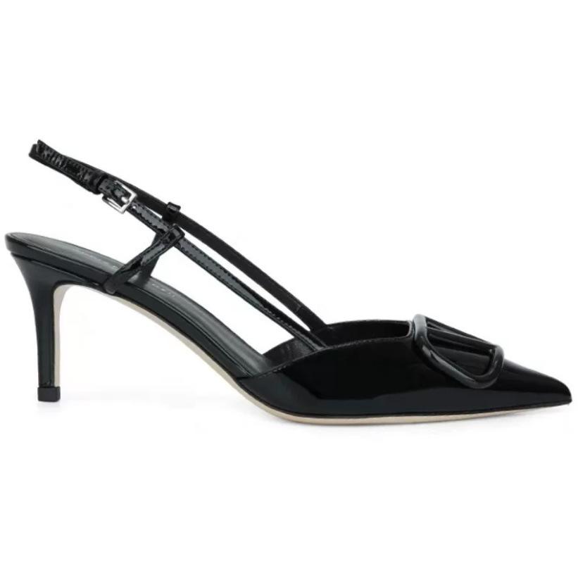 Версия из овчины~ Французский V-образный вырез, тонкий каблук, сандалии с закрытой пяткой, женские летние новые кожаные телесного цвета с открытой пяткой, остроносые туфли на высоком каблуке