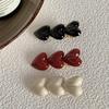 Wine Red Hair Clip Peach Heart Girls Hairpins Fashion Duckbill Clip  for Women Girls