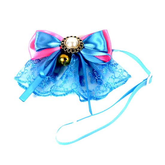 Ошейник для домашних животных, собака, щенок, кошка, кружевной колокольчик, лук, искусственный жемчуг, регулируемый шейный ремешок, ожерелье