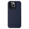 MELKCO For iPhone 14 Pro Max Genuine Cow Leather Coated PC Back Case Soft Microfiber Lining Incomplete Cover Phone Case
