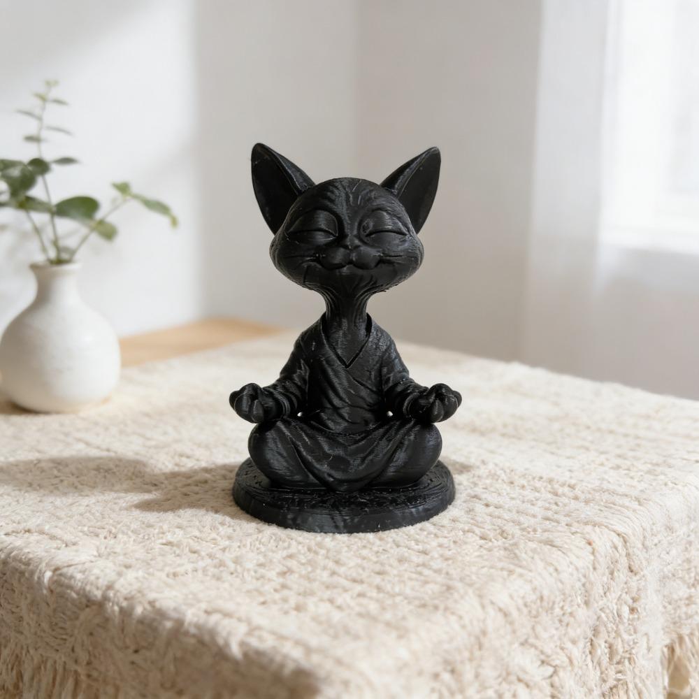 Статуэтка Кота-Медитирующего, Украшение, Скульптура Кота для Йоги, Дзен-Кот, Подарок Любителю Кошек, Подходит для Дома, Сада, Автомобиля, Офиса