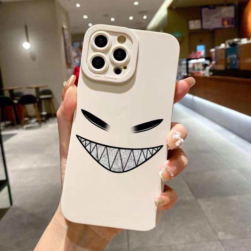 Black Skull Phone Case For iPhone 15 Cases iPhone 14 13 12 11 Pro Max Mini XS Max XR X 7 8 Plus SE Matte Soft Silicone Cover