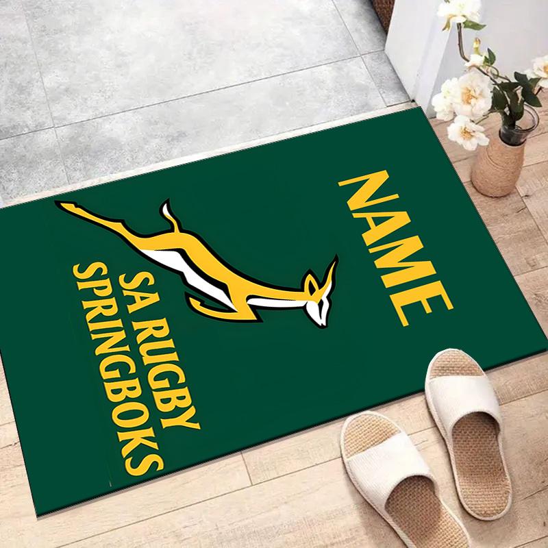 Custom Football Mat Personalized Name, Polyester Washable Indoor Entryway Rug, Gift for Christmas, Easter, Thanksgiving Day