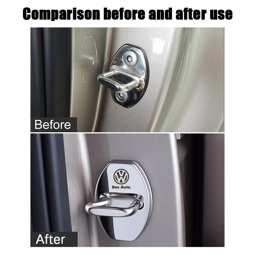 Car Door Lock Protective Cover Stickers For Volkswagen VW Scirocco Beetle Touareg Tiguan CC T-ROC Golf 4 5 6 7 T4 Sharan Passat