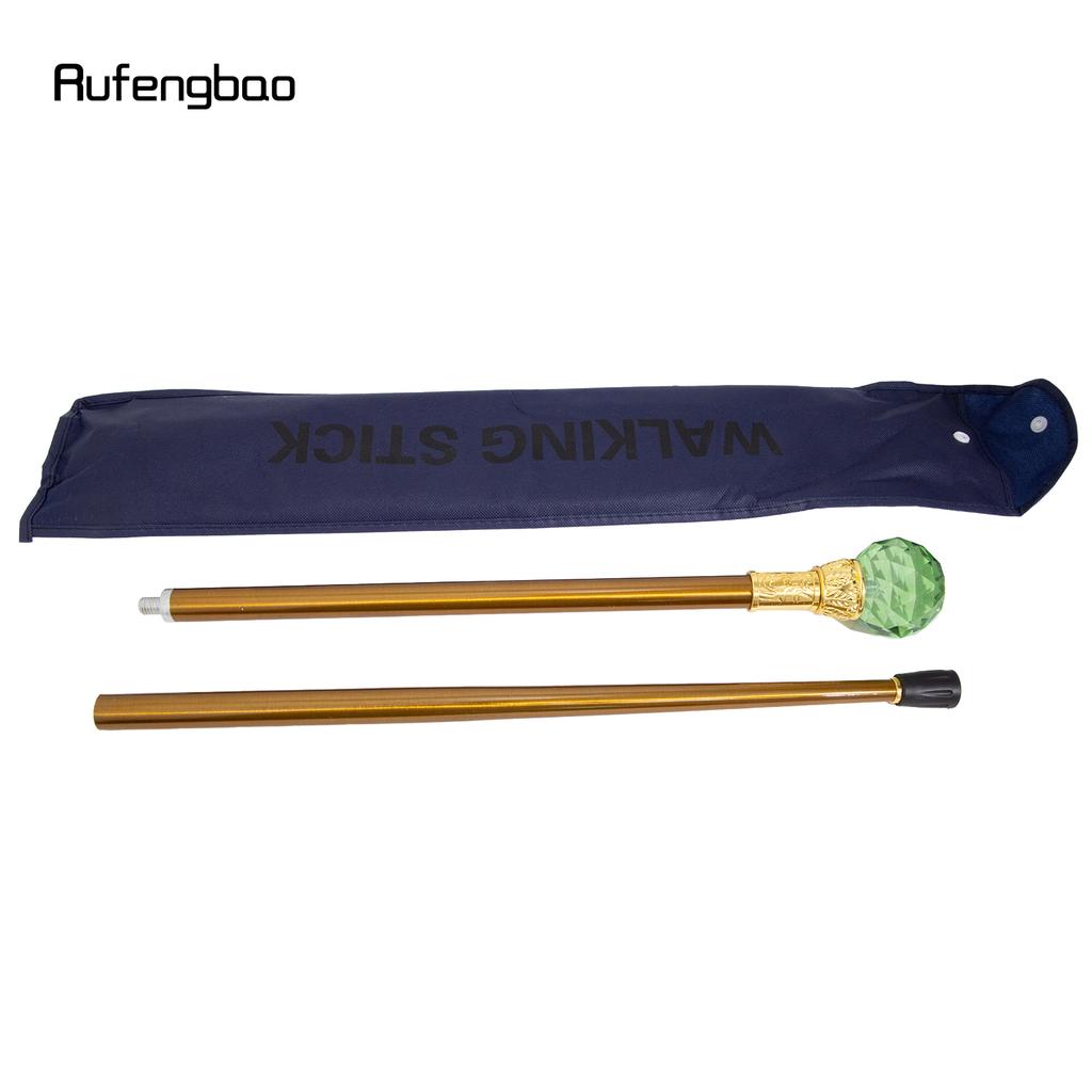 Green Glass Ball Golden Walking Cane Fashion Luxury Stick Cane Stage Cane Decorative Cosplay and Parties, for Cosplay & Party