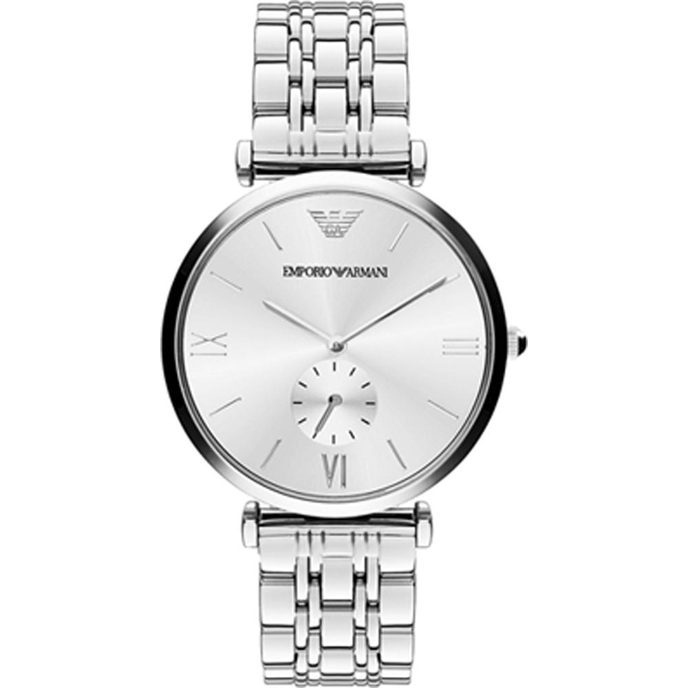 Emporio Armani Мужские кварцевые аналоговые часы Gianni Medium Серебристый металл AR1819
