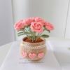 Handmade Woolen Yarn Flowers Crochet Knitting Kit No Finish Tulip Potted Flower  Desktop Ornament