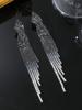 European & American Style Full Diamond Long Tassel Earrings for Women