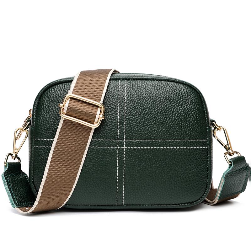 High Quality Cow Leather Shoulder Crossbody Bag for Women Fashion Pure Color Soft Genuine Leather Messenger Bag