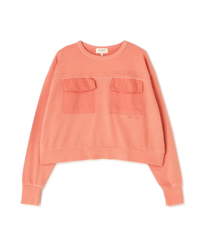 AVIREX DOUBLE POCKET SWEAT Coral