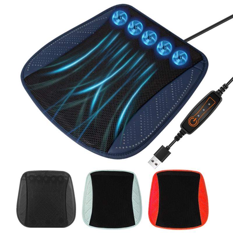 Universal Electric Ventilated Car Seat Cushion with USB Interface- Quick Cooling Three-Speed Adjustable Seat Cushion