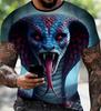 XXS-6XL Plus Size T-shirt Fashion 3D Printed Snake Graphic T Shirt For Men Oversized T-shirt Summer Short Sleeve Tees Tops