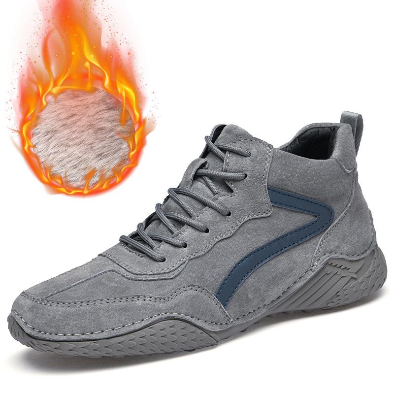 Autumn and Winter Men's Shoes High-Top Shoes Versatile Sports Leather Casual Men's Shoes