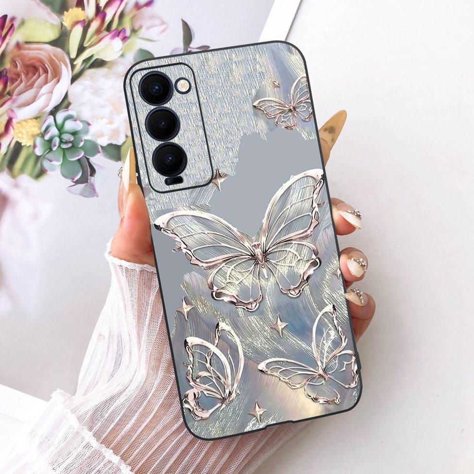 Case For Tecno Camon 18 Cover Cute Cat Fashion Butterfly Funny Painted Casing Tecno CH6 CH6n