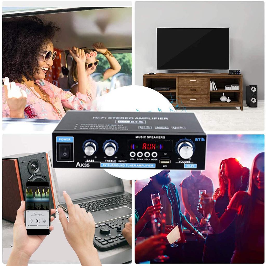 Совместимый 2-канальный аудиоусилитель многофункциональный усилитель мощности Bluetooth5.0