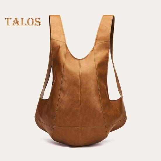 Рюкзак из искусственной кожи, водонепроницаемый, ретро, однотонный, с широкими плечевыми ремнями, в форме жилета, большой емкости, уменьшающий нагрузку, сумка для школы, работы, путешествий