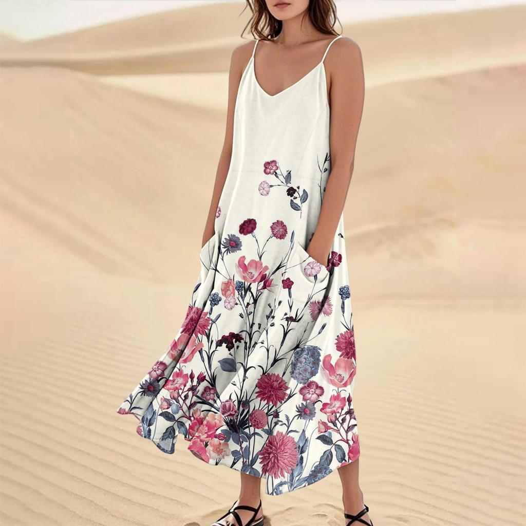 Women's Summer Dress Casual Loose Long Beach Vacation Dresses