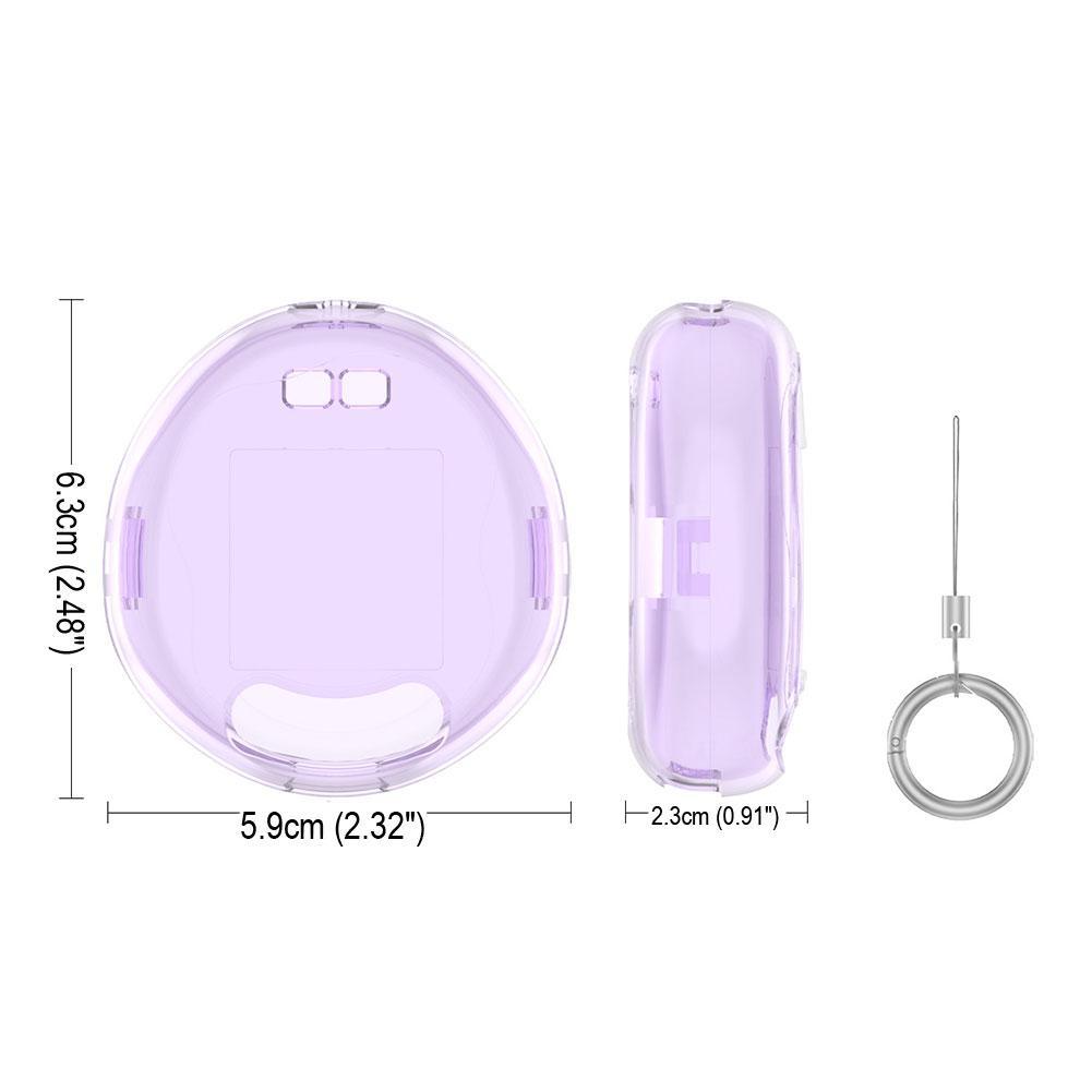 Прозрачный защитный чехол из поликарбоната для Tamagotchi Uni | Полная защита 360° | В комплекте брелок | Прозрачный/Прозрачный розовый/Фиолетовый