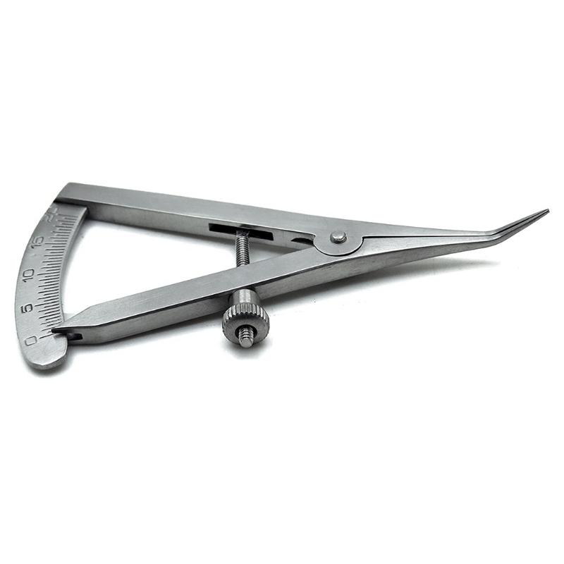 Стоматологический штангенциркуль Кастровиехо с одинарной двойной шкалой от 0 до 20 мм 3,25" Хирургические инструменты Прямой/Изогнутый Стоматологическое оборудование