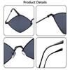 Trendy Small UV Protection Film Metal Men's Shades Sun Glasses Women's Sunglasses Diamond Shape
