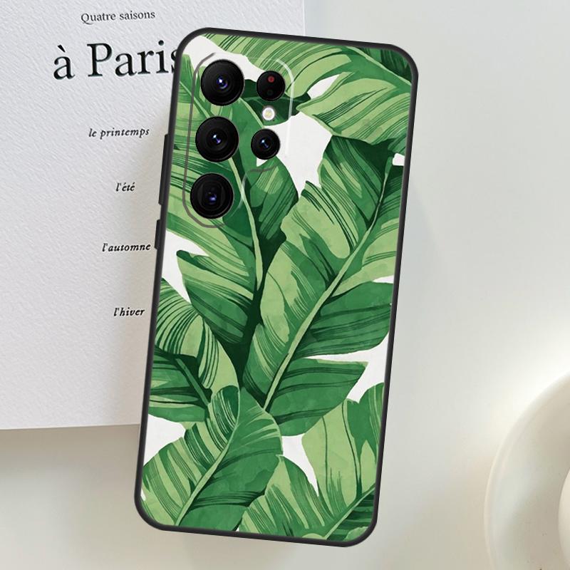 Ретро чехол для телефона Samsung Galaxy S26 Ultra S25 S24 S23 S21 S22 Ultra S10 S20 Plus S25 FE с рисунком банановых листьев