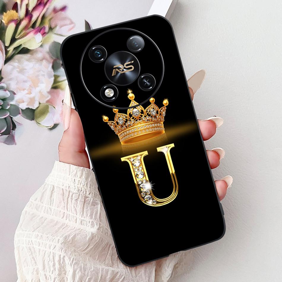Для ITEL RS4 2025 Модный Чехол для Телефона с Буквой и Короной Для Itel RS4 S666LN Черный Силиконовый Мягкий TPU Чехлы Бамперы
