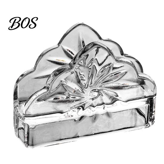 Office Desk Organizer Tissue Holder, Crystal Glass Modern Style, Durable Scratch-Resistant Embossed Texture Napkin Dispenser Organizer, for Restaurant