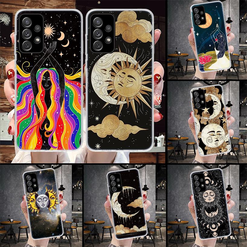 Смешной Чехол для Телефона с Лицом Солнца и Луны Мягкий Для Samsung Galaxy S22 S23 S24 S25 Edge S26 Ultra S20 FE S21 Plus + Fundas Coque Galaxy S20