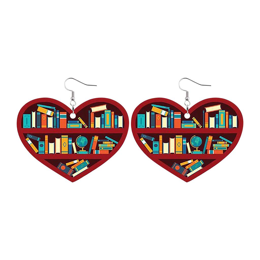 Серьги из книги «Любовь» Деревянные серьги Книга Серьги Двусторонняя живопись