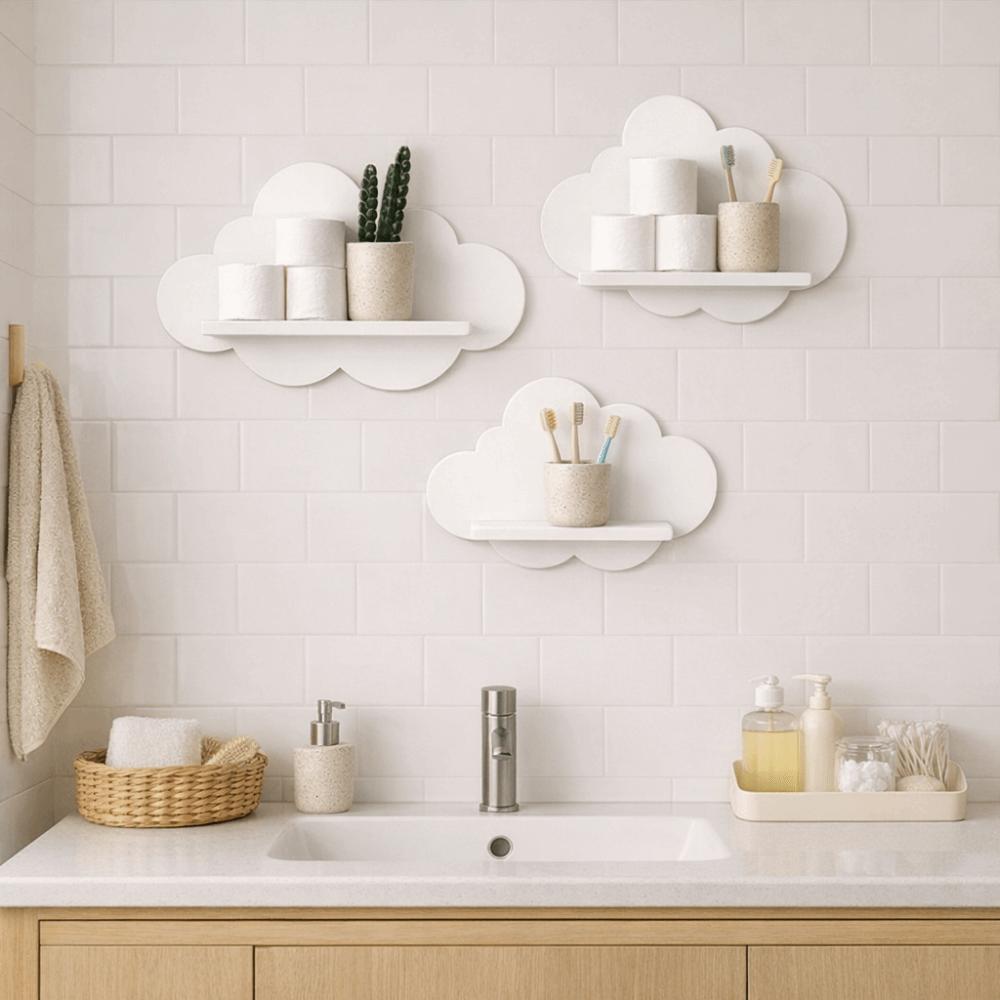 Minimalist Wall Storage Rack Durable Wall Shelf Display Home Decorative Cloud Shape Shelf Storage