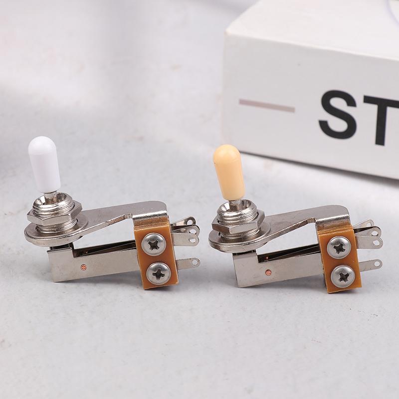 L-Type 3 Way Toggle Switch Right Angle L-Shaped Electric Guitar Pickup Selector Switch With Black/ Yellow/ White Plastic Cap