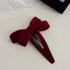 New Bowknot BB Clip Wine Red New Barrettes Autumn Winter Side Clip New Bang Clip Cropped Hair Pin Barrettes Headdress