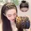 Fashion Ladies Wide Twist Knot Wig Headband Handmade Herringbone Braid Hairband High Skull Top Pressure Hairband Hair Style Headdress